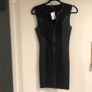 Black faux leather Guess dress
